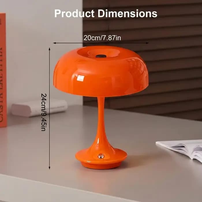 Lampe de table en forme de champignon, commande tactile, 3 couleurs, intensité réglable, sans fil, r