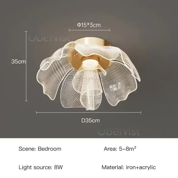 Plafonnier LED simple et luxueux, design floral, lampe en acrylique, éclairage d'intérieur pour bure