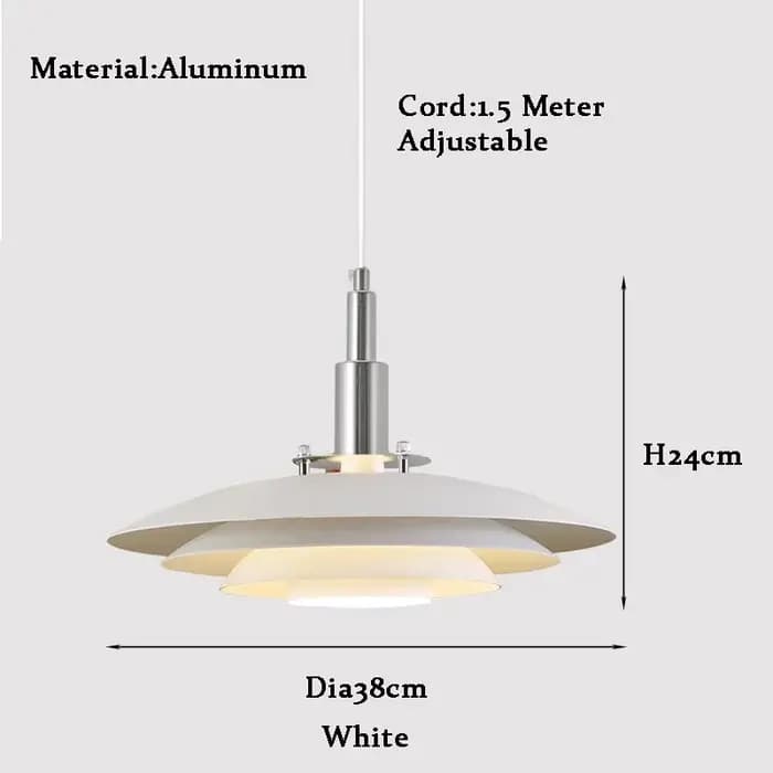 Lampe design, luminaire suspendu de style mid-century, dégradé créatif blanc-rouge, luminaire réglab