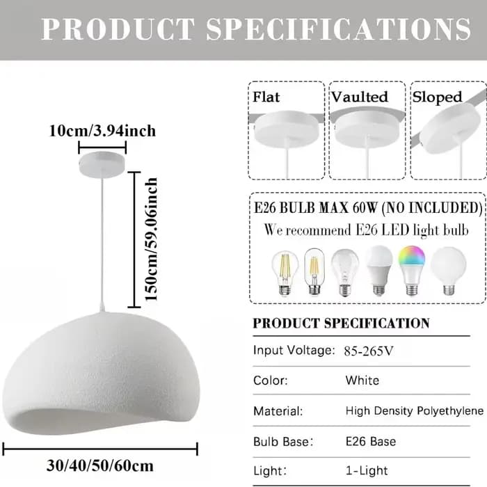 30/40/50/60cm résine pendentif lumières cuisine île luminaire moderne lustre pour salle à manger sal