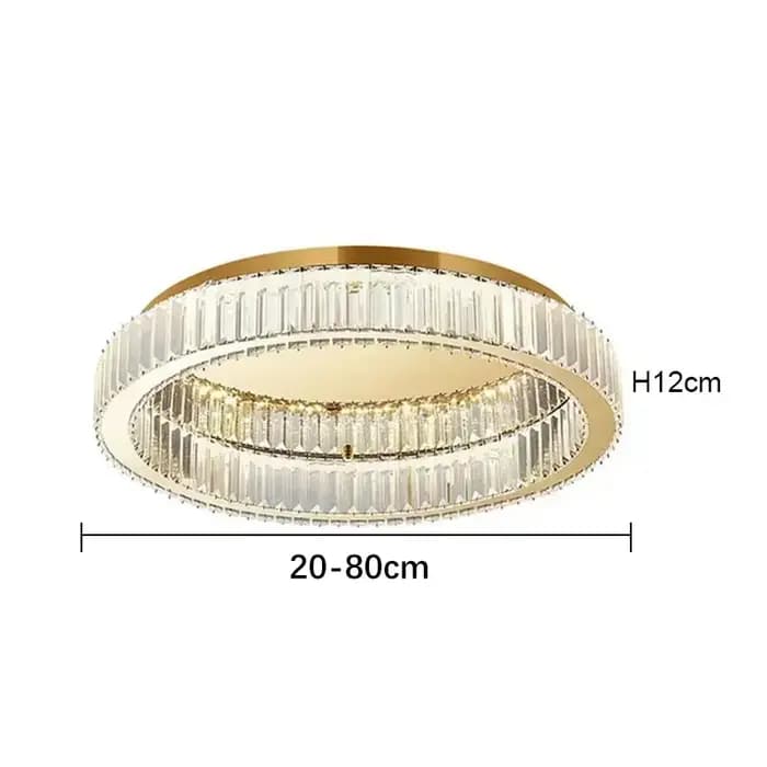 Plafonnier moderne en cristal, lampe LED ronde à montage encastré avec un design élégant pour le sal