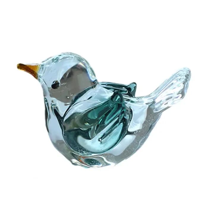 Mini Figurine d'oiseau soufflé en verre fabriqué à la main, petite Statue d'oiseau à collectionner,