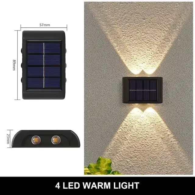 Applique solaire extérieure lumière chaude étanche haut et bas éclairage lumineux balcon cour jardin