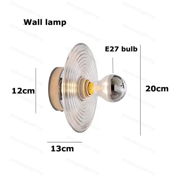 Lustre LED Dimmable en Verre Géométrique Blue Lake 2026, Suspension Luminaire pour Salon