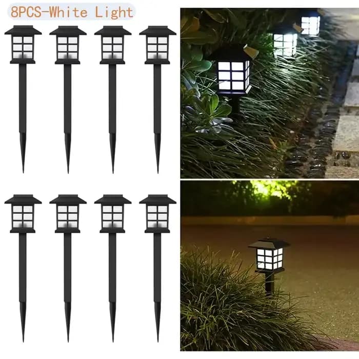 Paquet de 8 lumières solaires de jardin de voie paysage extérieur imperméable pour cour Patio passer