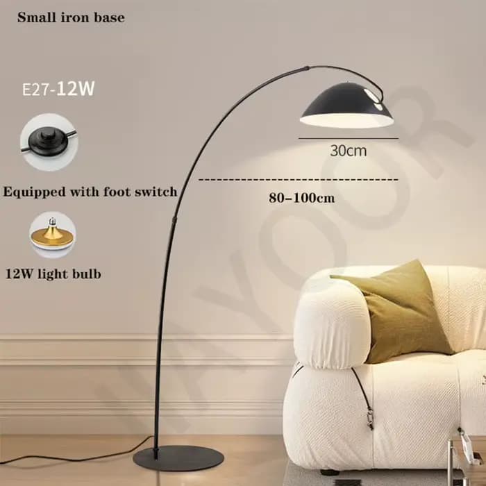 Lampe autoportante sur pied, luminaire décoratif d'intérieur, idéal pour une chambre à coucher, une