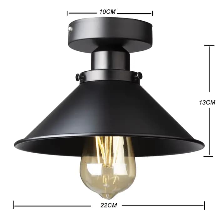 Vintage industriel rustique encastré plafonnier en métal lampe luminaire Style village créatif rétro