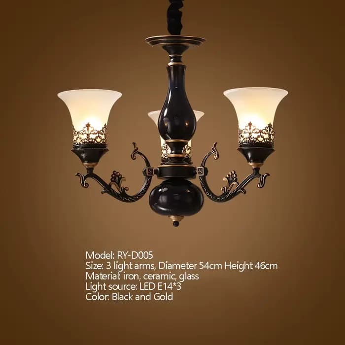 Lampe suspendue Led rétro française, luminaire décoratif d'intérieur, adapté aux salons, villas, cha
