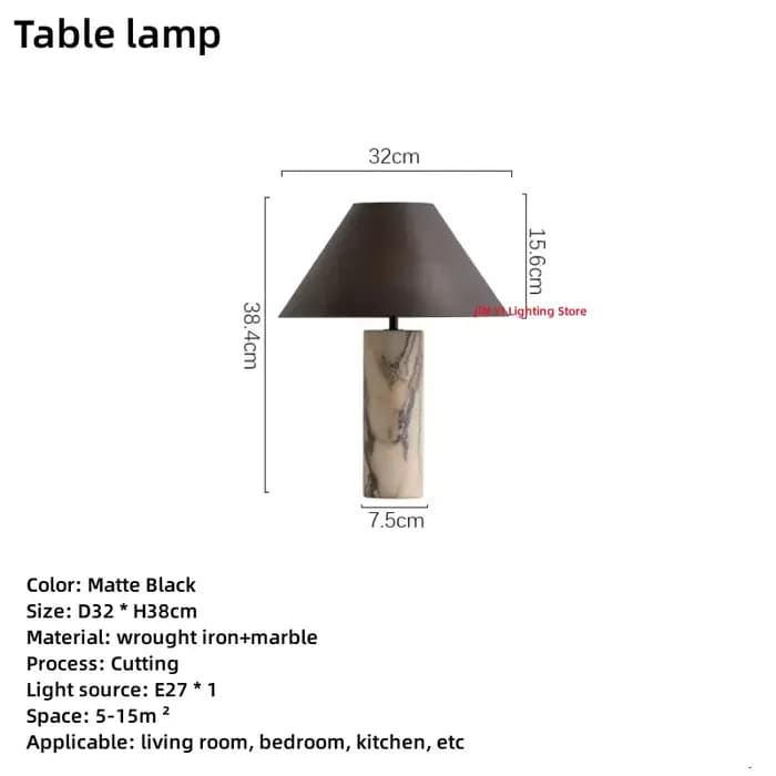Lampe de bureau en marbre italien design créatif minimaliste salon chambre tête de lit atmosphère en