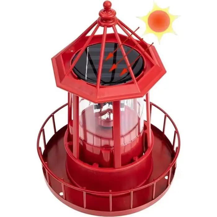 BOFOP LED phare à énergie solaire, lampe rotative à 360 degrés décoration de cour tours de jardin ét