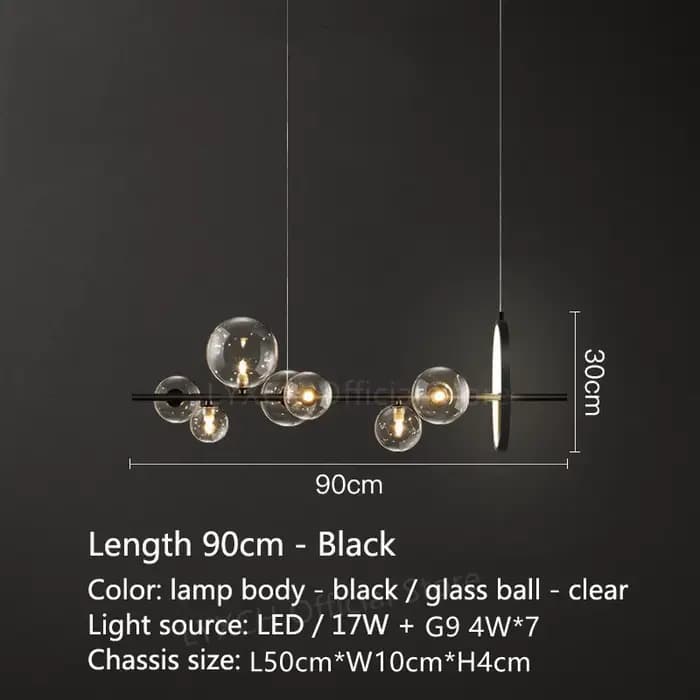 Lustre à bulles de verre fantaisie LED moderne, lampe de salle à manger nordique, éclairage de burea