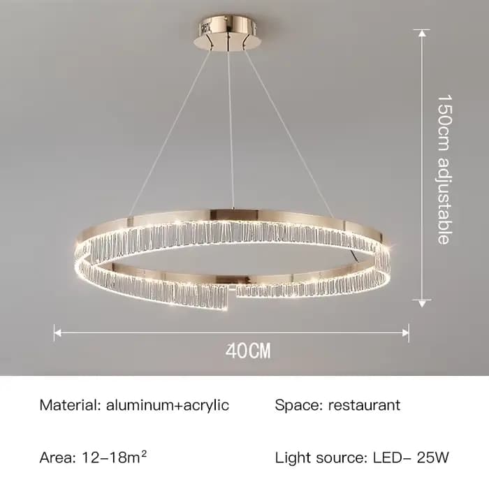 Lustre Led de luxe en aluminium, lampe suspendue pour salon, chambre à coucher, salle à manger, or p