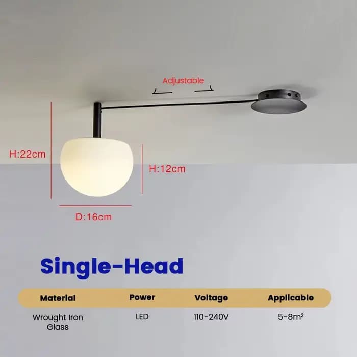 Lampe de plafond linéaire minimaliste noire, lampe araignée en verre pour chambre à coucher, bureau,