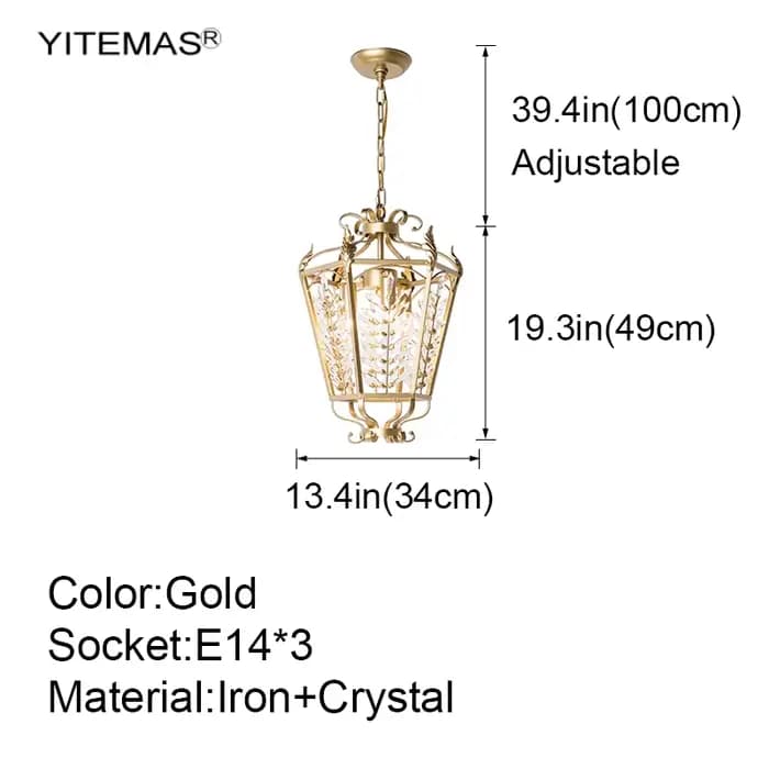 Lustres dorés éclairage en cristal pour salle à manger cuisine luxe Unique chambre lustre entrée cou