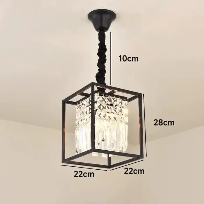Lustre en cristal moderne noir/doré, lampe suspendue pour salle à manger, décoration de luxe pour la