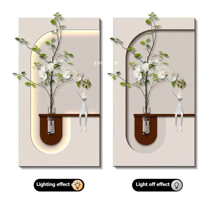 Porte d'entrée moderne Foyer LED peinture décorative salon chambre couloir plantes vertes hydroponiq