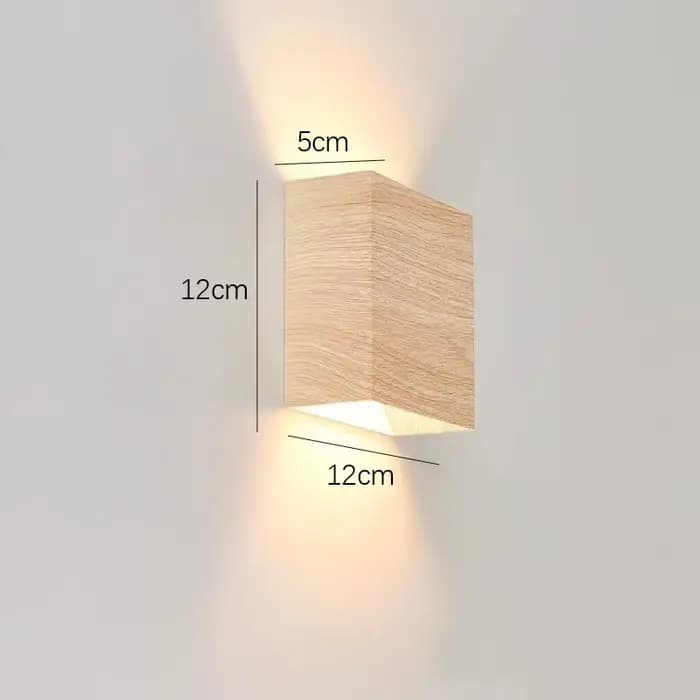 Applique murale LED en bois créative, lumière émettant de la lumière vers le haut et vers le bas, fo