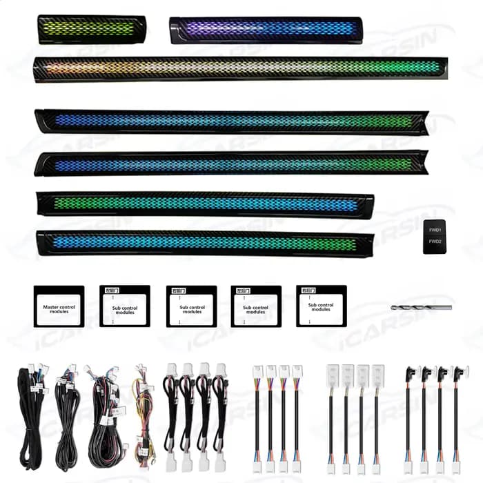 Kit de mise à niveau d'éclairage ambiant symphonique 64 couleurs, pour Land Cruiser 200 LC200 2010 –