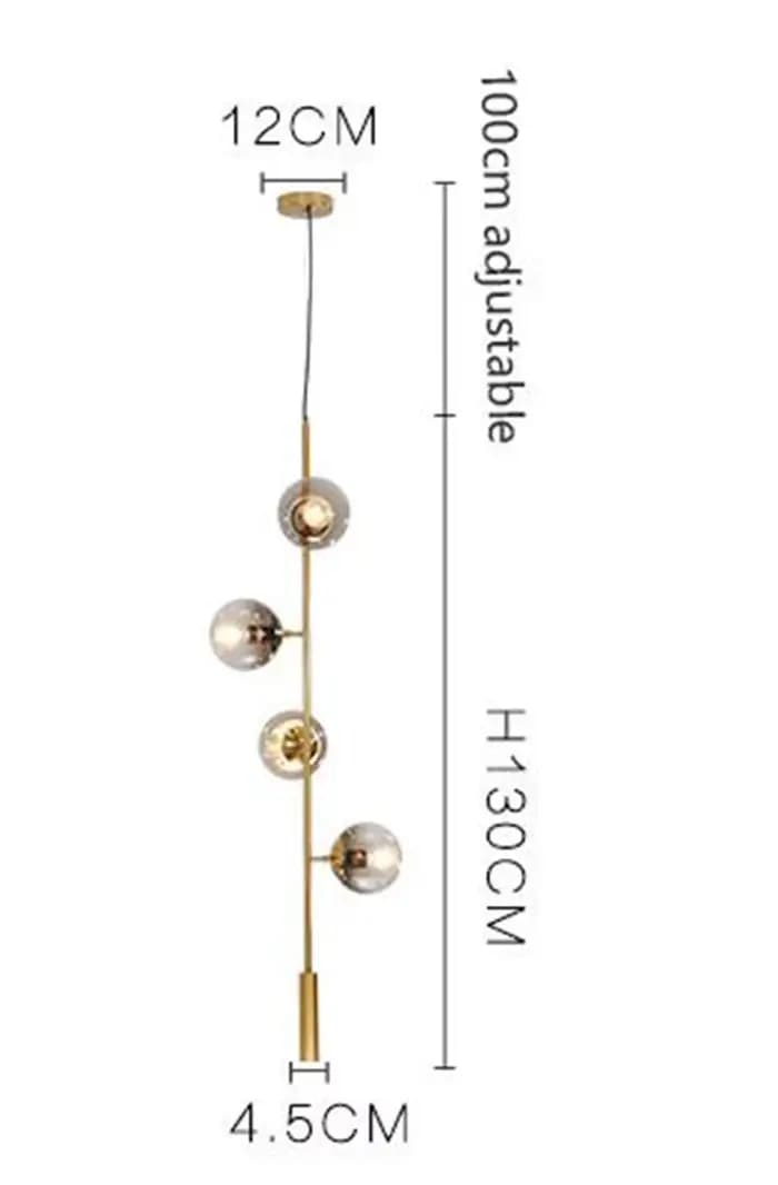 Plafonnier suspendu composé de boules de verre, design nordique moderne simpliste, éclairage d'intér
