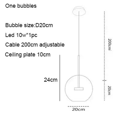 Lustre de plafond LED à bulles de verre moderne pour Table salle à manger chambre accessoires de cui