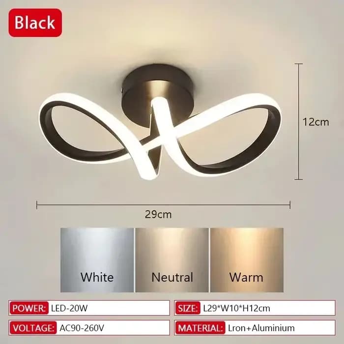 LED allée plafonniers lustre moderne trois couleurs lampe lampes minimalistes pour chambre lumière S