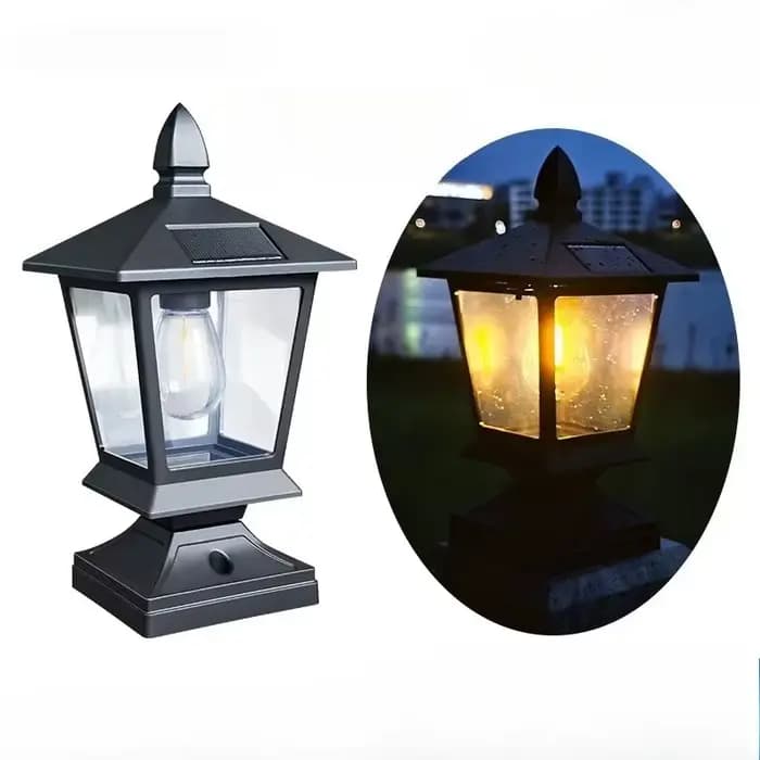Lampe de cour à énergie solaire, lumière extérieure étanche en forme de maison pour jardin, mur, pel