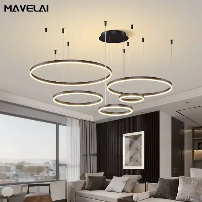 Plafond moderne à LEDs lustre anneau circulaire lustre salon chambre salle à manger éclairage maison