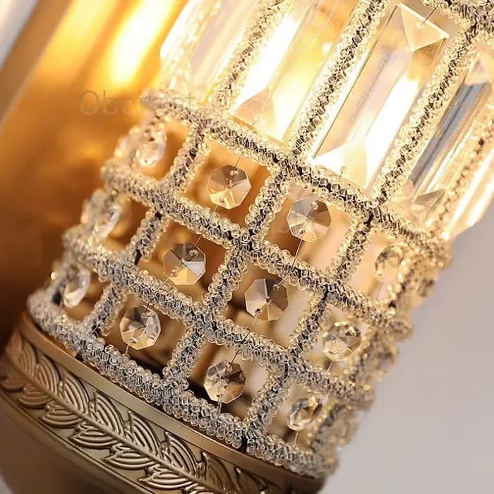 Applique murale vintage en cristal, lampe LED cylindrique pour salon, salle à manger, couloir, villa