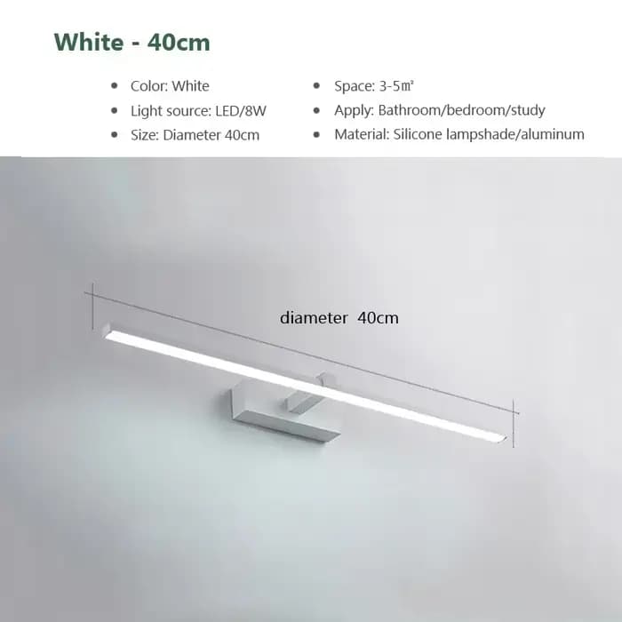 Applique murale LED dorée moderne pour salle de bain, trois couleurs, lumière de miroir en aluminium