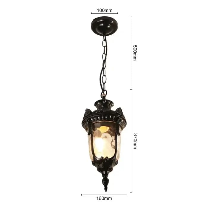 Lampe suspendue rétro étanche pour extérieur, luminaire suspendu pour balcon, éclairage suspendu pou