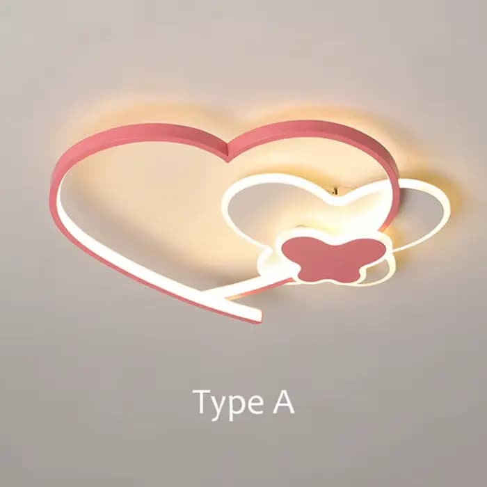 Plafonnier en Forme de Cœur Rose pour Chambre d'Enfant, Luminaire Décoratif de Plafond, Style Nordiq