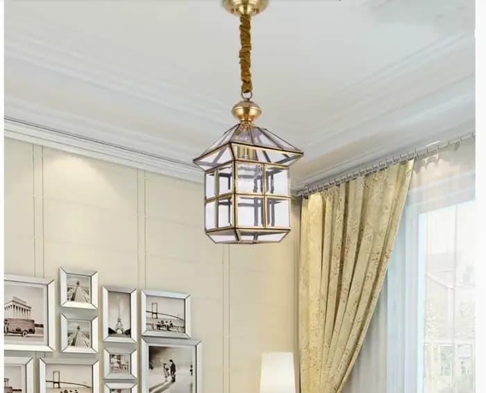 Lampe à suspension moderne en Bronze Antique en laiton suspendu E27 intérieur Vintage cuivre verre s