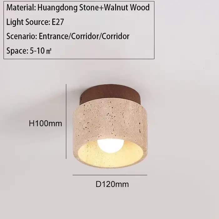 Pierre de travertin LED plafonnier allée couloir luminaire pour salon salle à manger chambre décor l