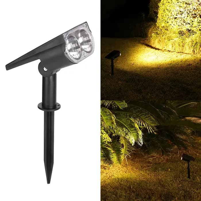 Projecteurs solaires avec montage au sol/mur, éclairage paysager LED marche/arrêt automatique pour a