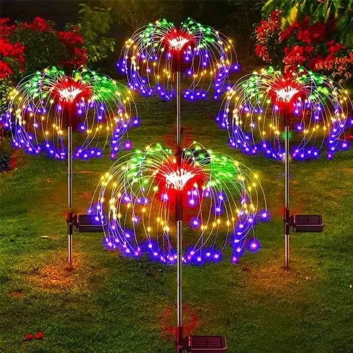 Feu d'artifice solaire LED d'extérieur, décoration de jardin, lumières féeriques, étanche, pissenlit