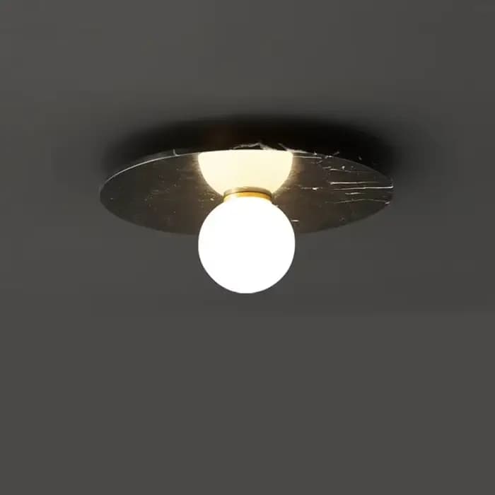 Plafonnier en marbre nordique blanc, noir, vert, semi-encastré, éclairage pour allée, décoration int