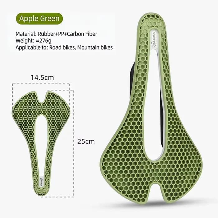 Selle de vélo en nid d'abeille, absorption des chocs, selle de vélo creuse, respirante, confortable,