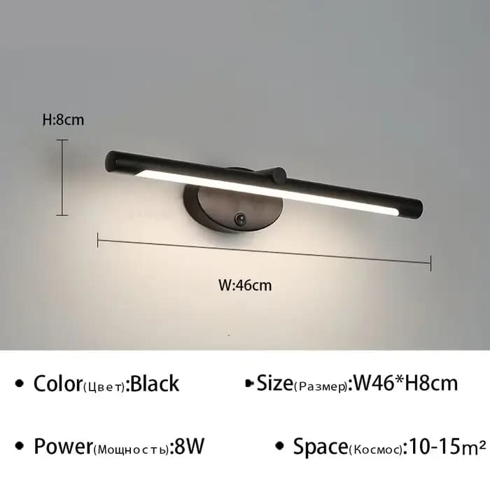 Applique murale LED moderne pour intérieur, lumière de miroir de salle de bain, applique murale mini