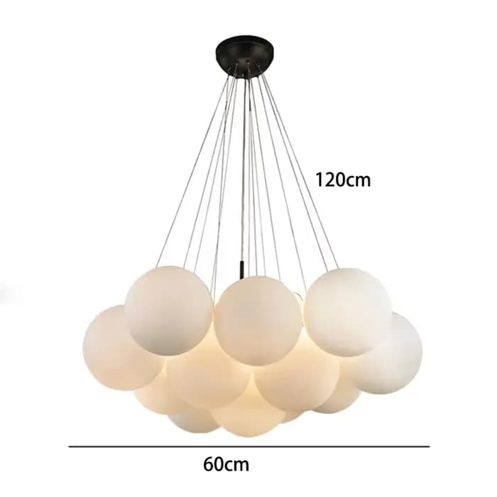 Lustre en verre à bulles, suspension à boule blanche, lampe pour salon, chambre à coucher, décoratio