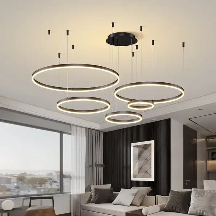 Plafond moderne à LEDs lustre anneau circulaire lustre salon chambre salle à manger éclairage maison