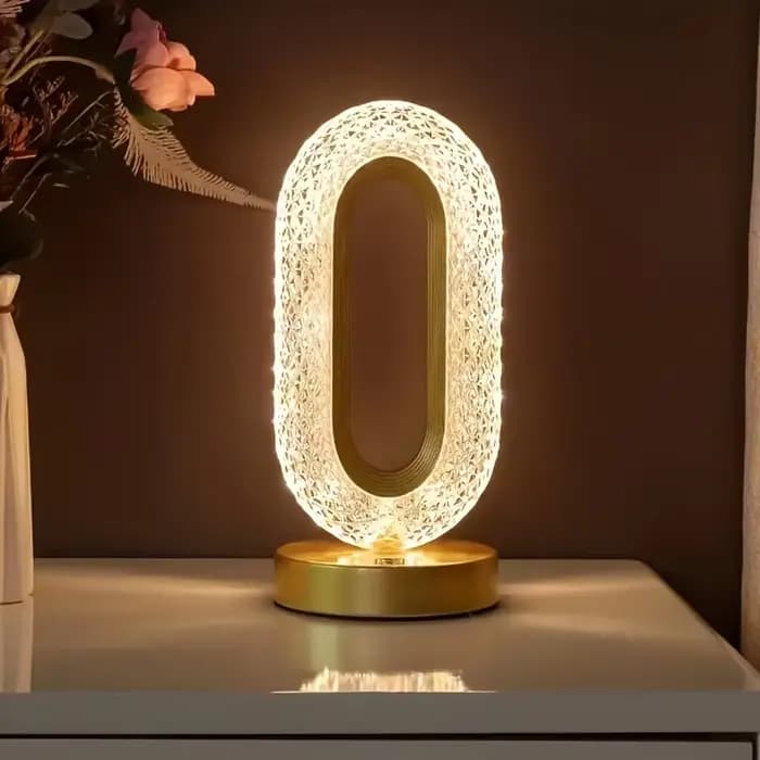 Lampe de Table ovale de luxe moderne, Rechargeable par USB, en cristal, pour salon, chambre à couche