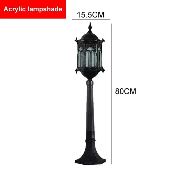 Lampe de jardin antique européenne pour villa, lampadaire de pelouse à haut mât de 80 cm, colonne lu
