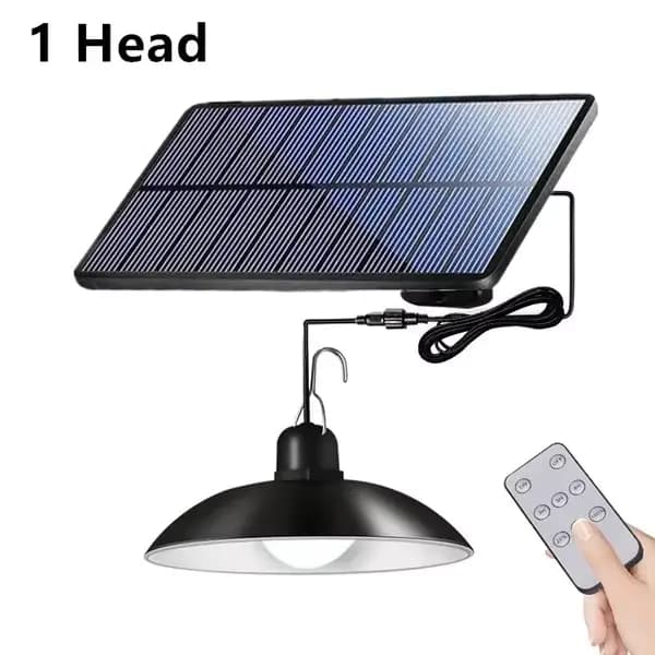 Lampe LED suspendue solaire d'extérieur, étanche, lustre à Double tête, décorations avec télécommand