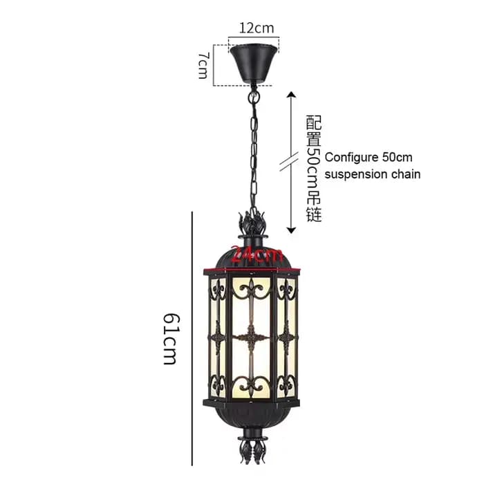 Lampe suspendue d'extérieur étanche de Style européen, pour parc, cour, couloir, jardin, Villa, entr