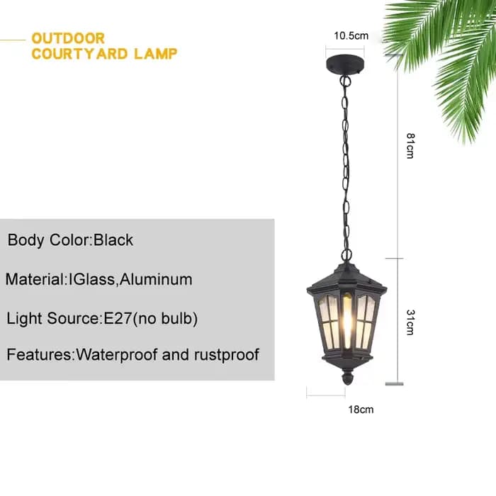 Lampe suspendue étanche extérieure applique murale européenne rétro lampe de cour Villa personnalisé