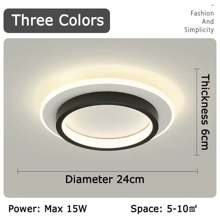 LED allée plafonniers trois couleurs lampe moderne LED plafond lustre balcon entrée escalier décor à