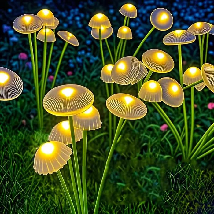 Lampes solaires de jardin LED double Mode lumières solaires en forme de champignon décor étanche cou