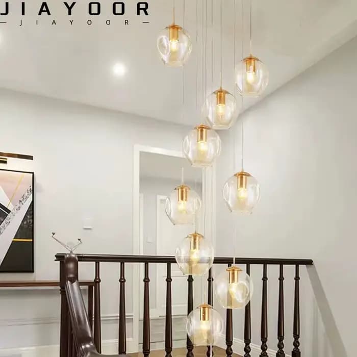Plafonnier Composé de Boules de Clip, Design Moderne, Éclairage d'Escalier, Luminaire Décoratif de P