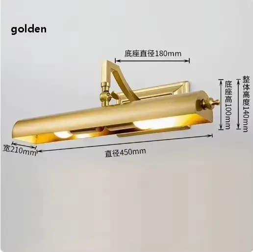 Lampe murale LED dorée, style rétro, pour salle de bain, miroir de maquillage, chevet, peinture anti