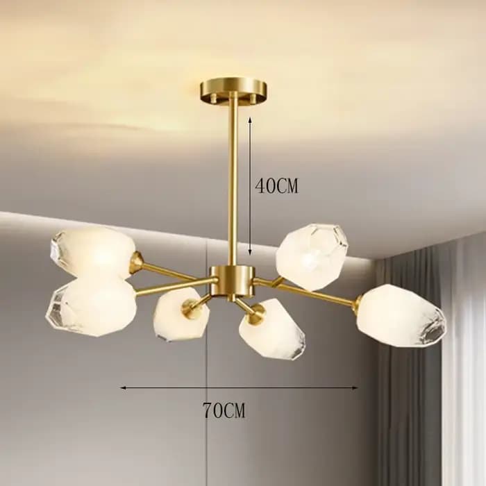 Branche d'arbre lustre verre Design LED fleur lampe pour chambre salle à manger cuisine lampe décora